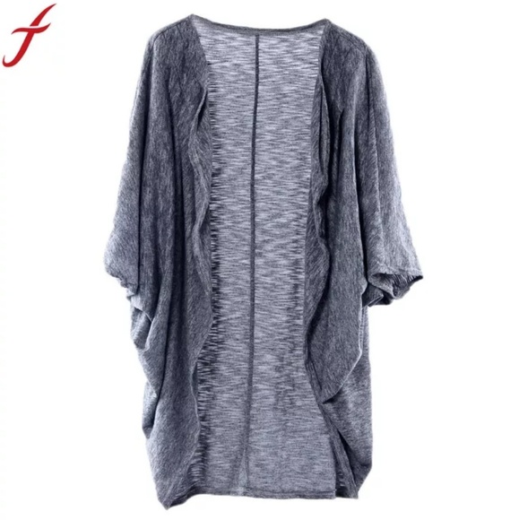 Oversized Loose Fit Open Long Cardigan Kimono - Picture 2 of 5